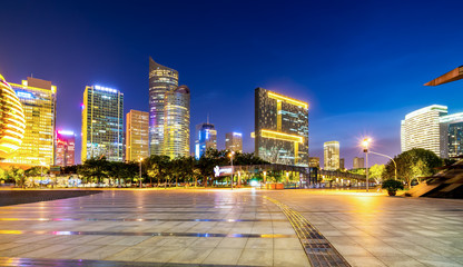 Obraz premium Urban Nightscape Modern Architecture..