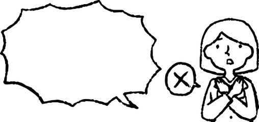 Upper body of Business woman face and pose with Speech Balloon