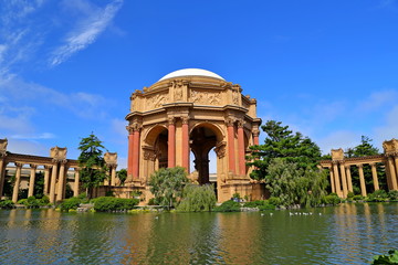 Palace of Fine Arts near Golden Gate Bridge in San Francisco.