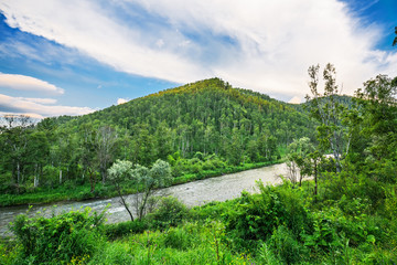 Fototapeta na wymiar A River Sema. Altai Republic, Russia