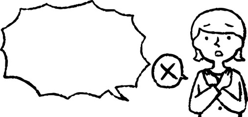 Upper body of woman wearing a dress face and pose with Speech Balloon