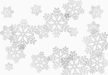 Winter holiday pattern with black snowflakes background