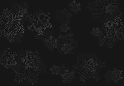 Winter Holiday Pattern With Black Snowflakes Background