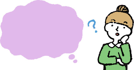 Upper body of woman face and pose with Speech Balloon