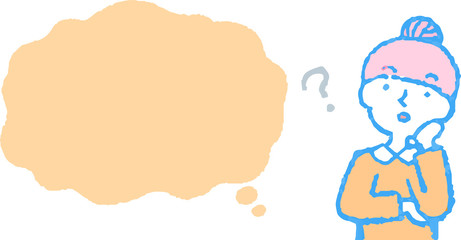 Upper body of woman face and pose with Speech Balloon