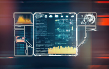 Futuristic cyber technology and information or network protection.