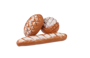 baguette model from japanese clay on white background