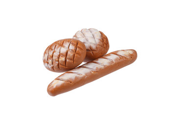 baguette model from japanese clay on white background
