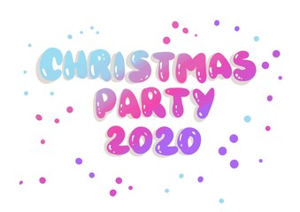 Christmas party hand written lettering, modern. Typography isolated on white background, illustration. Great for party posters and banners.