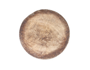 Thai vintage wooden tray isolated on white background