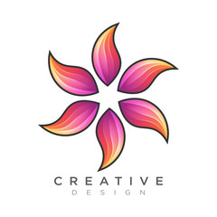 Vector Flowers with bright colors. A logo for businesses around beauty or nature. Design for brands and labels
