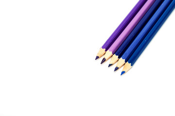 Close-Up Of Colored Pencils ON White