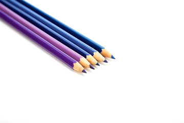 Close-Up Of Colored Pencils ON White