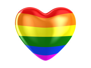 lgbt heart on white background. Isolated 3D illustration