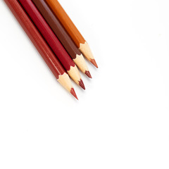 Close-Up Of Colored Pencils ON White
