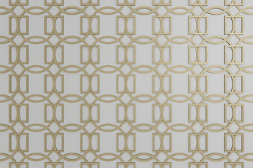 white modern pattern background, 3D rendering