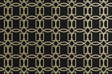 black modern pattern background, 3D rendering
