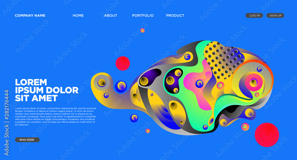 Poster website landing page background with abstract fluid style