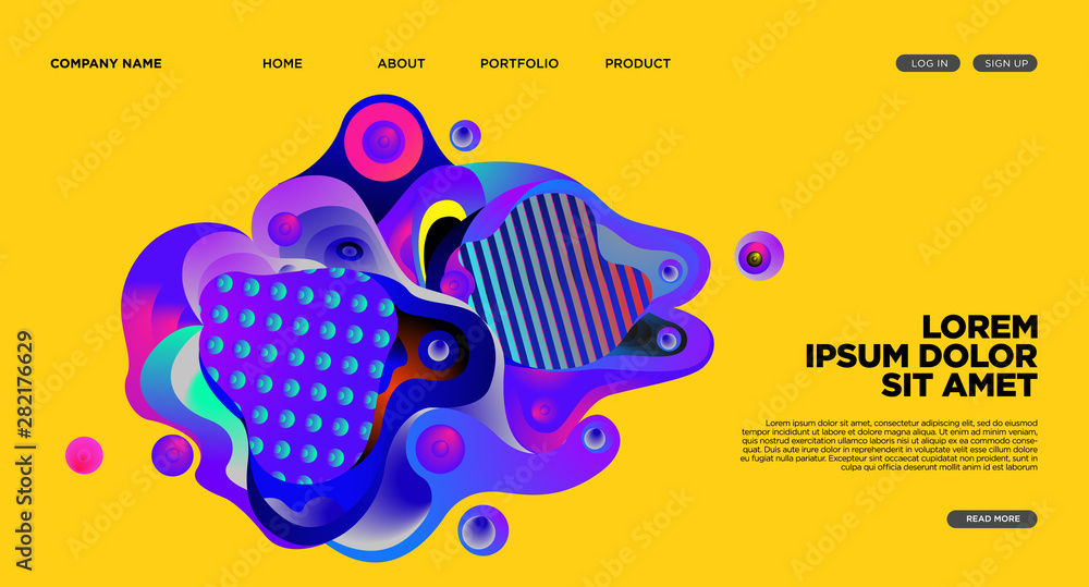 Aufkleber website landing page background with abstract fluid style