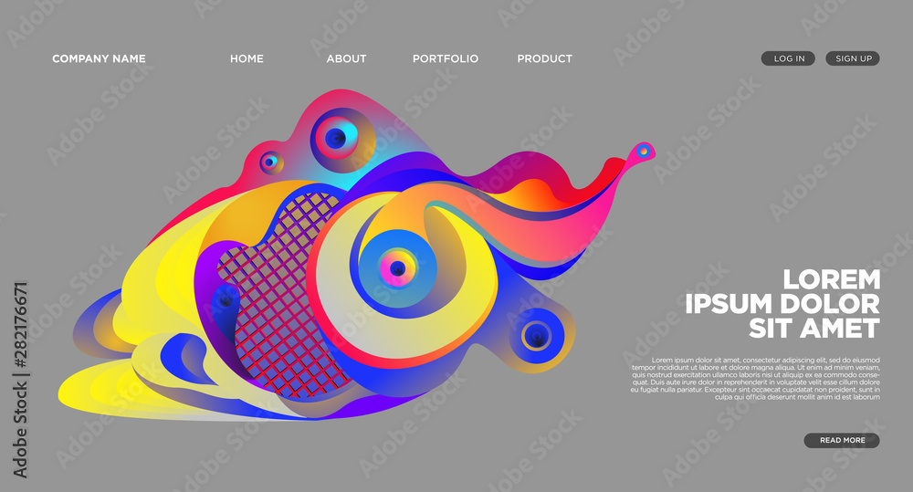 Poster website landing page background with abstract fluid style