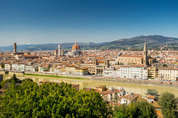 Fototapeta na wymiar Florence, Italy. Panoramic view of the city and Arno river