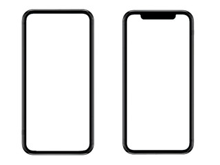 Smartphone similar to iphone xs max with blank white screen for Infographic Global Business Marketing Plan , mockup model similar to iPhonex isolated Background of ai digital investment economy. HD