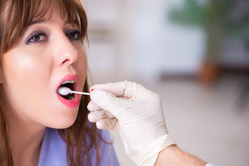 Young patient visiting doctor otolaryngologist