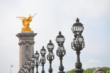 Fototapeta na wymiar Alexandre III bridge historical architecture Paris France