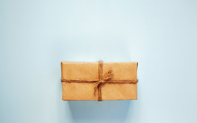 Gift box on wooden background