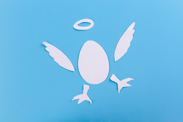 Eggs on blue background