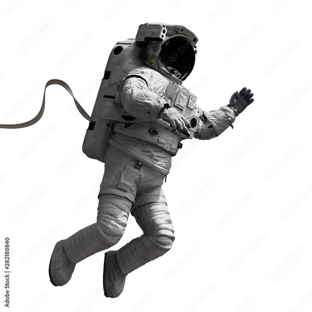 Canvas Prints astronaut performing a space walk, isolated on white background