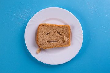 bread crumbs on the plate