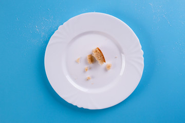 bread crumbs on the plate