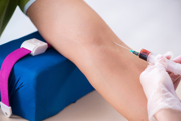 Blood transfusion in hospital clinic