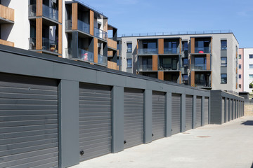  The new modern standard private steel garages and  low cost  apartments for young families