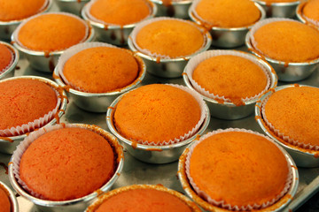 Cup cakes in bakery