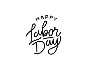Happy Labor Day lettering. United States Labor Day celebrate card template. Labor Day monoline lettering. Creative typography for holiday greetings and invitations. Vector illustration