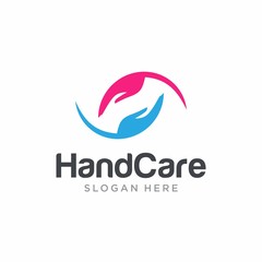 hand care logo design template 
