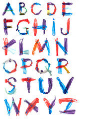 Alphabet, font from plastic bags