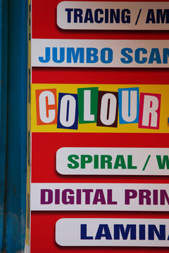 Digital printing banner in different colours