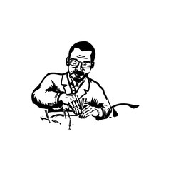 Acupuncture by experienced and professional old man logo design inspiration