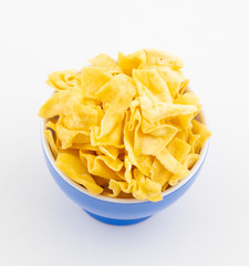 Indian Traditional Street Food Besan Papri on White Background