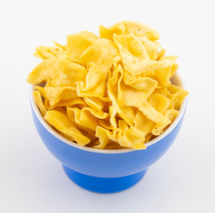 Indian Traditional Street Food Besan Papri on White Background