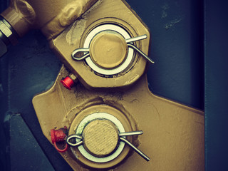 Detailed closeup of screw and bolts