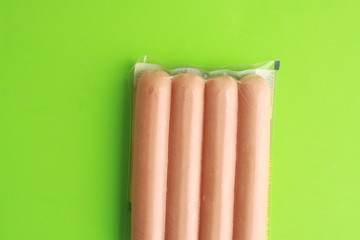 delicious sausages packed in plastic