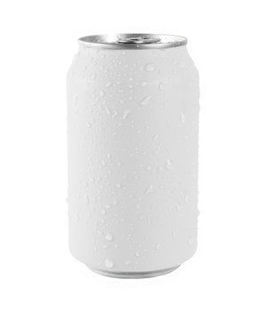 Aluminum white can on a white background, Water drop on can. File contains with clipping path so easy to work.