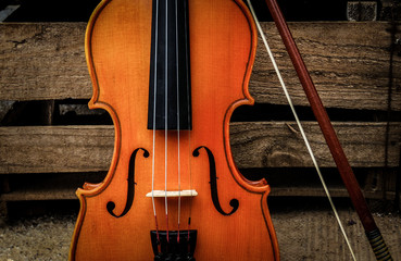 Fototapeta na wymiar violin on black background
