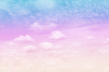White clouds pattern group on sky pastel colorful background