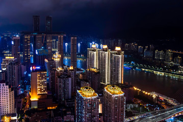 Urban skyline and skyscrapers of Chongqing in China