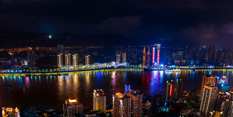 Fototapeta na wymiar ChoUrban skyline and skyscrapers of Chongqing in China